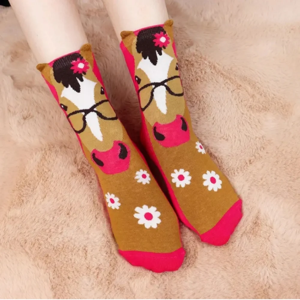 5 pr Horse pattern Equestrian socks Bundle for the fashionable horse enthusiast